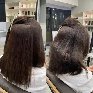 セミロング 絶対綺麗な暖色カラー 🎯あります✨増渕✨のヘアスタイル