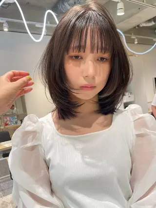 セミロング 髪質改善&艶カラー/ ほんだあみ (♡)のヘアスタイル