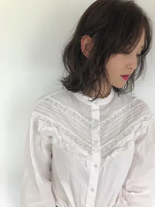 ミディアム カラー 透明感🎀LOREN エリコ🌈のヘアスタイル