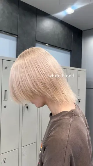 ショート カラー ヘアアレンジ メンズ ハイトーン/透明感 髪質改善/rinaのヘアスタイル