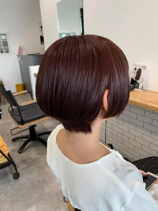 ショート カラー レイヤーカット/ 艶カラー/RYOMAのヘアスタイル