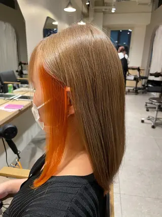 セミロング カラー etora 渋谷所属・髪質改善🇰🇷艶髪 韓国ヘア　池内 祐樹のヘアスタイル