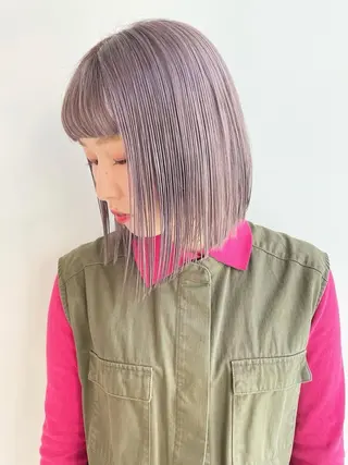 ミディアム ボブ/ハイトーン 🍄Kurumi🍄のヘアスタイル