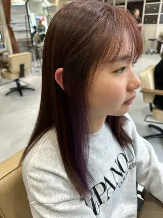 セミロング カラー 髪質改善AUSTIN登戸所属・ICHIKA/暖色 カラー / Wカラーのヘアスタイル