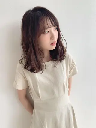 セミロング カラー Kamie みかじりのヘアスタイル