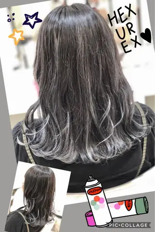 セミロング カラー 永島 桜のヘアスタイル