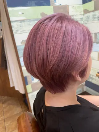 ショート カラー 透明感カラー⭐️ 田嶋麗奈のヘアスタイル