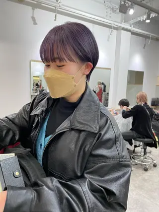 ショート カラー パーマ/透明感カラー /ボブ/吉田一生のヘアスタイル