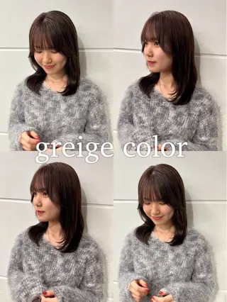ミディアム カラー モテヘア/グレージュ /ボブ/前原汐🎐のヘアスタイル