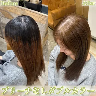 セミロング カラー 艶髪カラー/透明感 美髪/白髪/ﾑﾅｶﾀのヘアスタイル