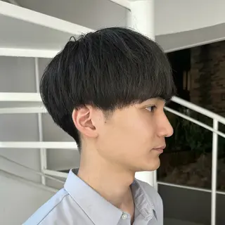 メンズ ショートパーマ カットモデルのヘアスタイル