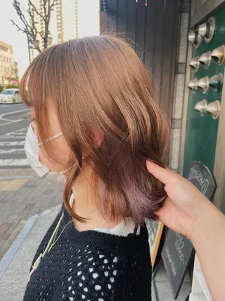 ミディアム カラー 高橋 みく/ minim 暖色のヘアスタイル