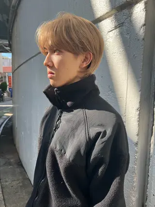 ショート カラー メンズ juno所属・ボブ/パーマ/透明感 カラー　善方浩貴のヘアスタイル