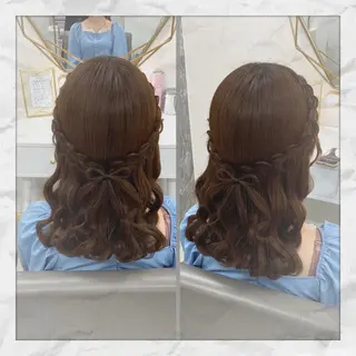 セミロング ヘアアレンジ ヘアセット/着付け 𓇼 松本 夏美𓇼のヘアスタイル