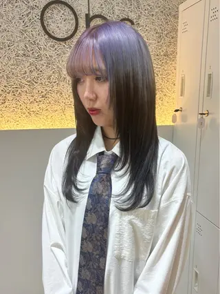 セミロング カラー OPS hair大名 🩵yuna🌙のヘアスタイル