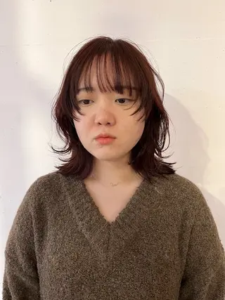 ミディアム カラー 若林 良のヘアスタイル