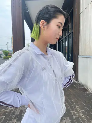 ショート カラー パーマ ヘアアレンジ ❣️倉敷❣️美髪 カラー能登一成のヘアスタイル