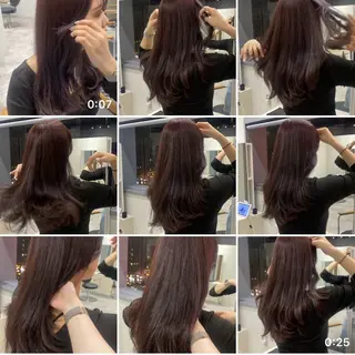 セミロング カラー ヘアアレンジ ボブ /ニュアンス/ satomi🧸💖のヘアスタイル