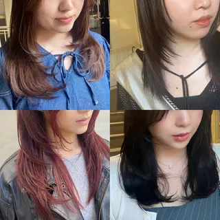 ロング カラー ヘアアレンジ 🌟🍒ハイトーン 韓国ヘア/ユウミのヘアスタイル