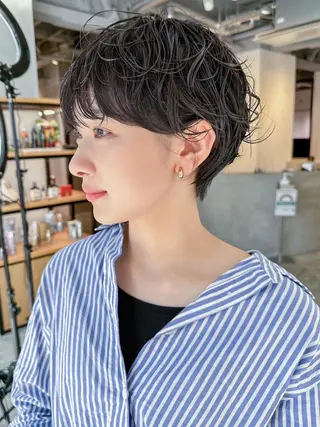 ショート カラー パーマ ヘアアレンジ ITby ALBUM 北千住店のヘアスタイル