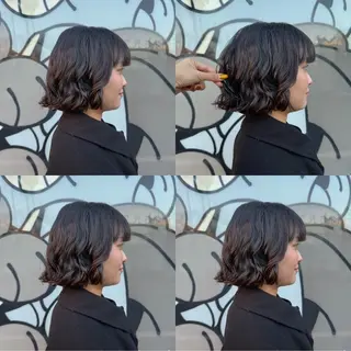 ミディアム デジタルパーマ ウェーブパーマ/神野のヘアスタイル