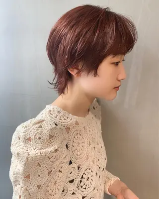 ショート カラー パーマ ヘアアレンジ メンズ キッズ ネイル マツエク・マツパ SALOWIN梅田茶屋町店所属・ウルフレイヤーカット /チヒロのヘアスタイル