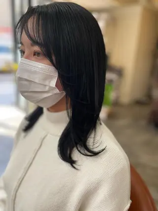 ミディアム カラー クセ毛特化サロン うめのヘアスタイル