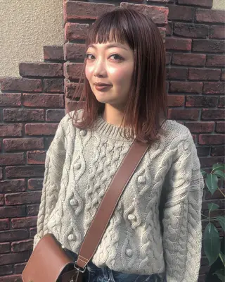 ミディアム カラー nakahara madokaのヘアスタイル