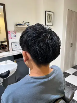 ミディアム パーマ ヘアアレンジ メンズ 似合わせカットパーマ 長峯丈士のヘアスタイル
