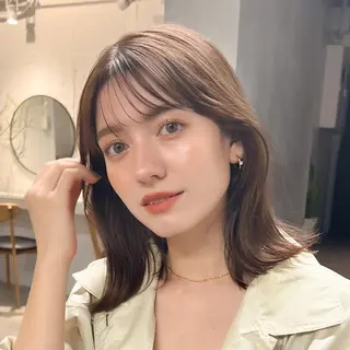 ミディアム カラー パーマ レイヤーカットのプロ 大人ヘア宮森貴志のヘアスタイル