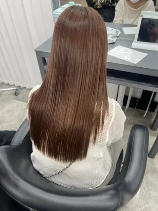 ロング 暖色カラー得意🔥 栗俣嵐のヘアスタイル