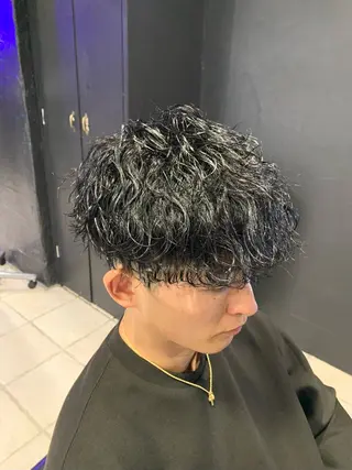 ショート メンズ メンズパーマ/難波/ 心斎橋　室園亮佑のヘアスタイル