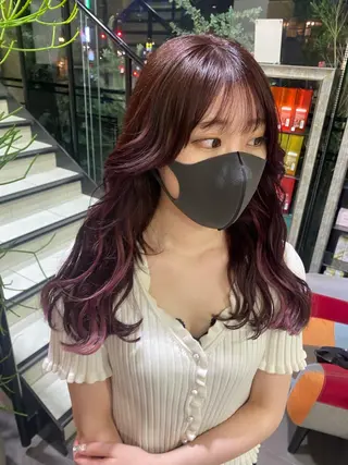 ミディアム 暖色ｶﾗｰ/ﾚｲﾔｰ ｶｯﾄ/Yunaのヘアスタイル