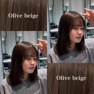 ミディアム あんな🦋レイヤー カット/透明感カラーのヘアスタイル