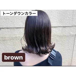 ミディアム カラー パーマ ヘアアレンジ ♡透け感カラー 大賀哲平♡のヘアスタイル