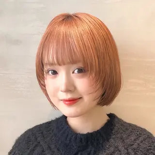 ショート カラー ♥️ボブ縮毛/ブリー チ/minami♥️のヘアスタイル