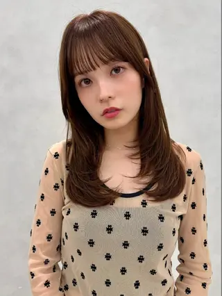 ミディアム カラー 韓国ヘア🇰🇷透明 感カラー/yui💞のヘアスタイル