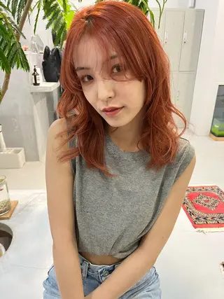 ロング カラー ブリーチなしカラー ダブルカラーエクステのヘアスタイル