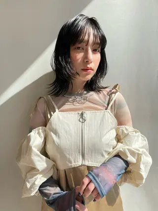 ミディアム カラー hibiki/セット /透明感カラーのヘアスタイル