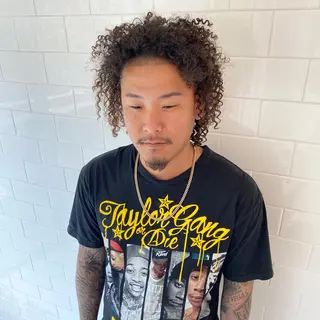 ミディアム カラー パーマ ヘアアレンジ ネイル マツエク・マツパ 中元 淳のヘアスタイル