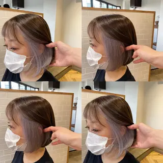 ミディアム カラー 艶カラー/韓国顔周り 🎀mamiのヘアスタイル