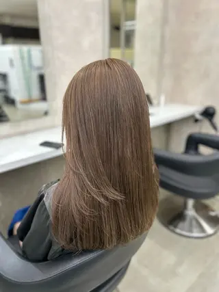 ロング カラー パーマ ヘアアレンジ メンズ キッズ ブリーチなしカラー/ ブラウン/レイヤーのヘアスタイル