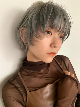 ショート カラー パーマ ヘアアレンジ メンズ キッズ ネイル マツエク・マツパ アイブロウ SALOWIN梅田茶屋町店所属・ウルフレイヤーカット /チヒロのヘアスタイル
