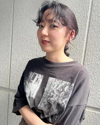 セミロング ヘアアレンジ カラーパティシエ facce🌼ikoのヘアスタイル