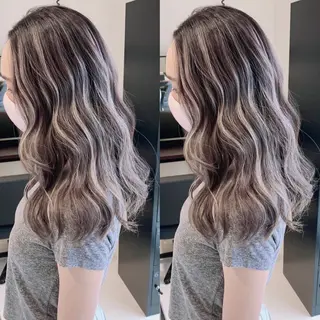 ロング カラー オフホワイトアンドなんば所属・福西 洋斗のヘアスタイル