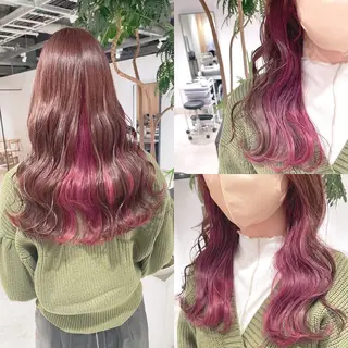 ロング カラー 渋谷:インナーカラー ／🍒エリカ🍒のヘアスタイル