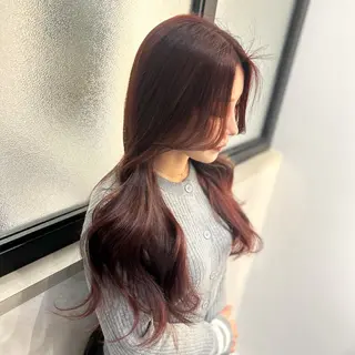 ロング カラー &chaLme   心斎橋所属・emi/髪質改善/ 韓国風/艶カラーのヘアスタイル