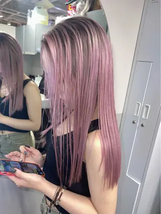ロング カラー EGO所属・ブリーチカラー💖 rukaのヘアスタイル
