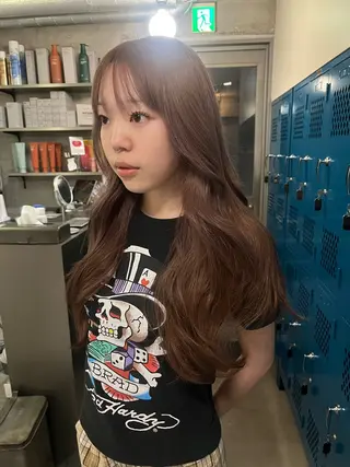 ロング カラー 無料カット/ハイ トーンカラー/きらのヘアスタイル