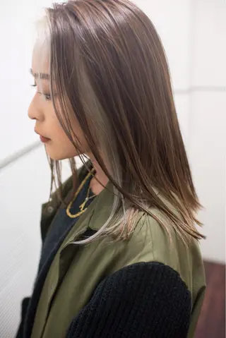 セミロング カラー 千葉 慎也のヘアスタイル